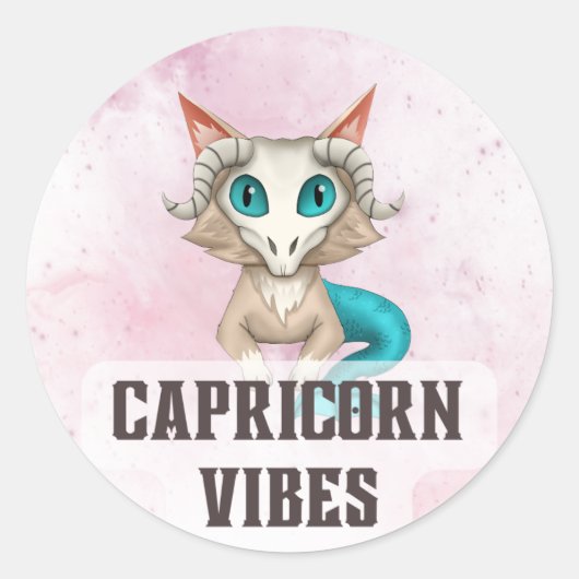 Steenbok Zodiac Decal voor Astrologie Lovers Ronde Sticker (Voorkant)