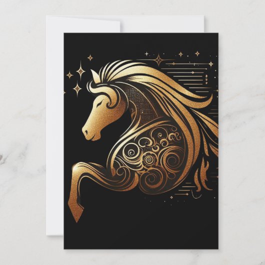 Steenbok Zodiac Gouden Paard Astrologie Aankondiging (Voorkant)