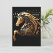 Steenbok Zodiac Gouden Paard Astrologie Aankondiging (Staand voorkant)
