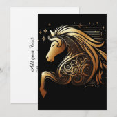 Steenbok Zodiac Gouden Paard Astrologie Aankondiging (Voorkant / Achterkant)