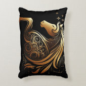 Steenbok Zodiac Gouden Paard Astrologie Accent Kussen (Voorkant(Verticaal))