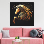 Steenbok Zodiac Gouden Paard Astrologie Canvas Afdruk (Insitu (Woonkamer))