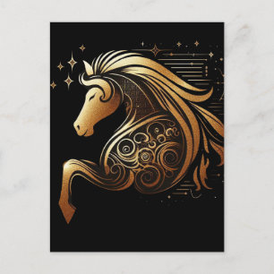 Steenbok Zodiac Gouden Paard Astrologie Feestdagenkaart
