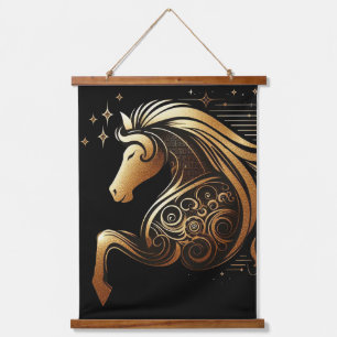 Steenbok Zodiac Gouden Paard Astrologie Hangend Wandkleed