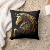 Steenbok Zodiac Gouden Paard Astrologie Kussen (Deken)