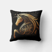 Steenbok Zodiac Gouden Paard Astrologie Kussen (Achterkant)
