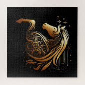 Steenbok Zodiac Gouden Paard Astrologie Legpuzzel (Horizontaal)