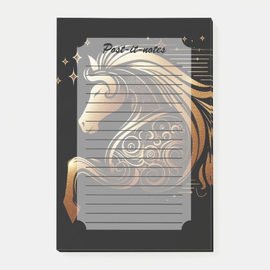 Steenbok Zodiac Gouden Paard Astrologie Post-it® Notes (Voorkant)