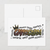Steenbok Zodiac Graffiti Briefkaart (Voorkant / Achterkant)