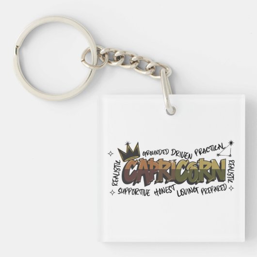 Steenbok Zodiac Graffiti Sleutelhanger (voorkant)