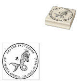 Steenbok Zodiac Hand getrokken kuif | Retouradres Rubberstempel (Gestempeld)