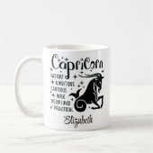 Steenbok Zodiac Horoscoop Aangepaste naam Koffiemok (Links)