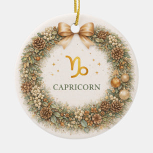 Steenbok Zodiac Kerst Ornament – Elegante Winter