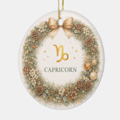 Steenbok Zodiac Kerst Ornament – Elegante Winter (Links)