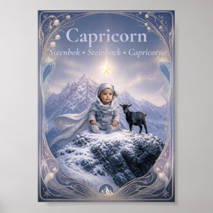 Steenbok Zodiac Kleine Kunst Dromerige Astrologi Poster