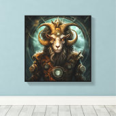 Steenbok Zodiac Kunst Canvas Afdruk (Insitu (Houten vloer))