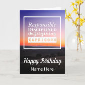 Steenbok Zodiac Leuke Kenmerken Verjaardag Kaart (Gele Bloem)