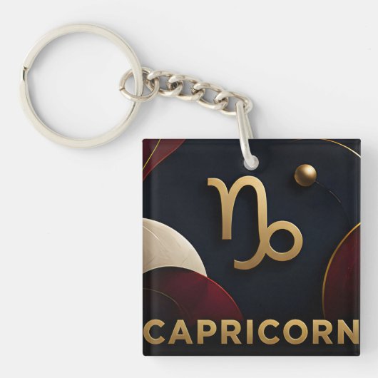 Steenbok Zodiac Luxe Hemel Astrologie Cadeau Sleutelhanger (Voorkant)