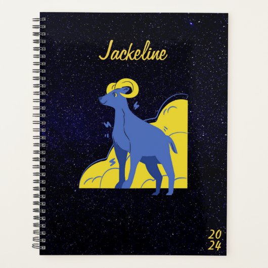 Steenbok Zodiac Moderne Galaxy Sky Star Kalender Planner (Voorkant)