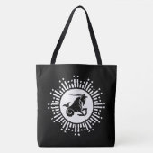 Steenbok Zodiac Sign Goat Cosmic Starburst Design Tote Bag (Voorkant)
