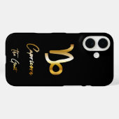 Steenbok Zodiac Sign, Zwart & Goud Case-Mate iPhone Case (Achterkant (horizontaal))