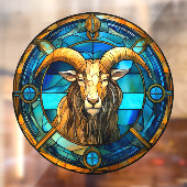 Steenbok Zodiac Signs Faux Glas in lood Window Raamsticker (Vel 2)