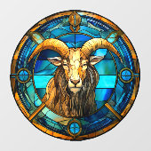 Steenbok Zodiac Signs Faux Glas in lood Window Raamsticker (Vel)
