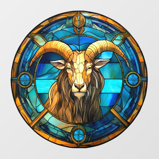 Steenbok Zodiac Signs Faux Glas in lood Window Raamsticker (Vel)