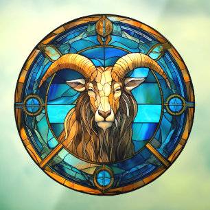 Steenbok Zodiac Signs Faux Glas in lood Window Raamsticker