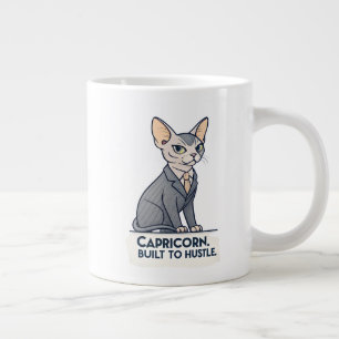 Steenbok Zodiac Sphynx Kat Built Hustle Kunst Grote Koffiekop
