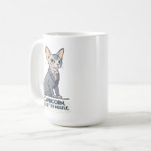 Steenbok Zodiac Sphynx Kat Built Hustle Kunst Koffiemok (Voorkant links)