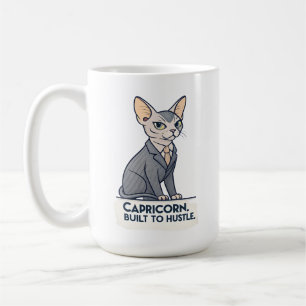 Steenbok Zodiac Sphynx Kat Built Hustle Kunst Koffiemok