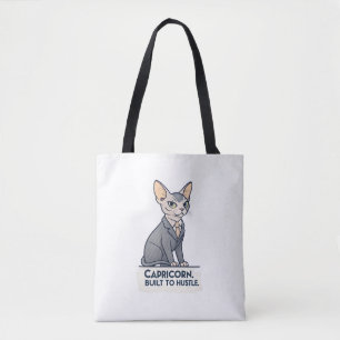 Steenbok Zodiac Sphynx Kat Built Hustle Kunst Tote Bag