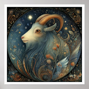 Steenbok Zodiac Sterrenbeeld Astrologie Hemels Poster