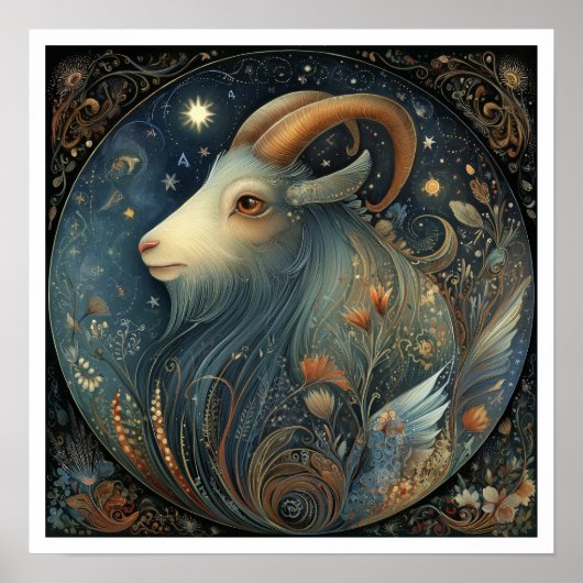 Steenbok Zodiac Sterrenbeeld Astrologie Hemels Poster (Voorkant)