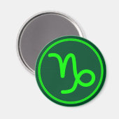 Steenbok Zodiac Symbool Groen Contrast Magneet (Voorkant / Achterkant)