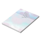  Steenbok Zodiac Symbool op Moeder van Parel Nacre Notitieblok (Linkerzijde)