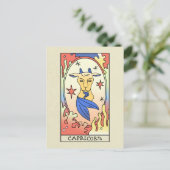  Steenbok Zodiac-teken Abstracte Kunst Vintage Briefkaart (Staand voorkant)