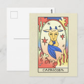  Steenbok Zodiac-teken Abstracte Kunst Vintage Briefkaart (Voorkant / Achterkant)