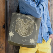 Steenbok Zodiac Teken Bruin en Grijs Mandala Tote Bag