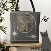 Steenbok Zodiac Teken Bruin en Grijs Mandala Tote Bag