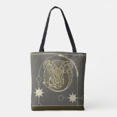 Steenbok Zodiac Teken Bruin en Grijs Mandala Tote Bag (Achterkant)