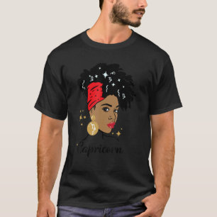 Steenbok Zodiac Teken Horoscoop Schattige Afro Ast T-shirt