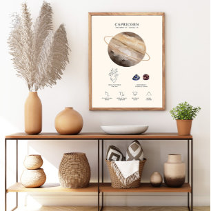 Steenbok Zodiac-teken met geboortesteenposter  Poster