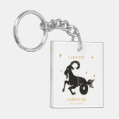 Steenbok Zodiac Teken Naam Astrologisch Gift Sleutelhanger (Voorkant Links)