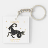 Steenbok Zodiac Teken Naam Astrologisch Gift Sleutelhanger (Achterkant)