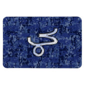  Steenbok Zodiac-teken op marineblauwe digitale ca Magneet (Horizontaal)