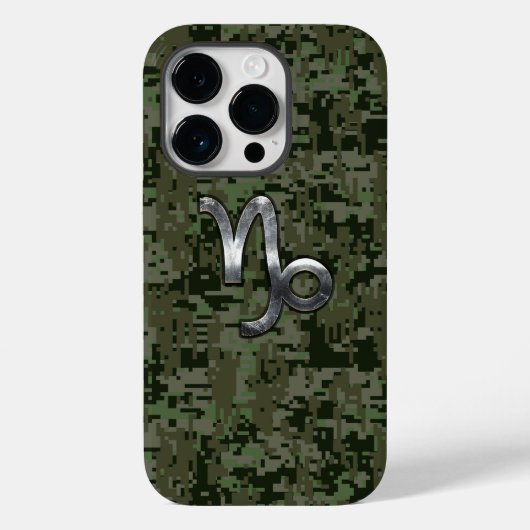 Steenbok Zodiac Teken op olijfgroene camo Case-Mate iPhone Case (Achterkant)