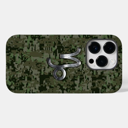 Steenbok Zodiac Teken op olijfgroene camo Case-Mate iPhone Case (Achterkant (horizontaal))