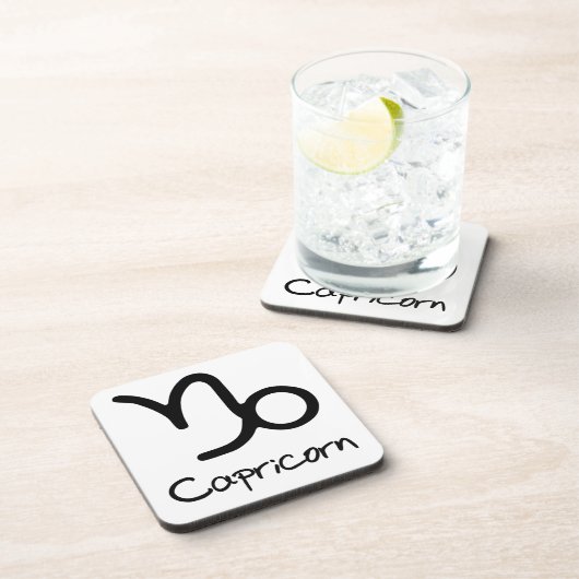 Steenbok Zodiac teken op witte achtergrond Bier Onderzetter (Rechterzijde)